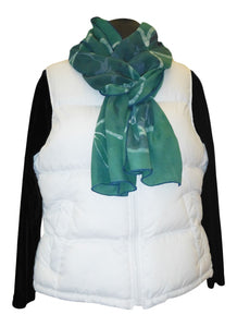 Evergreen Cobalt silk wool scarf