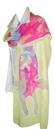 Giraffe multi color silk scarf