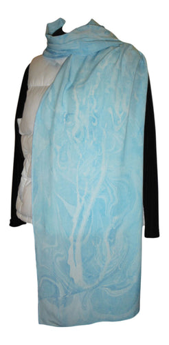 Mermaid aqua blue bamboo scarf