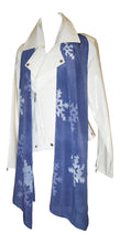 Load image into Gallery viewer, Blue Snowflake silk scarf