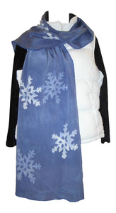 Blue Snowflake silk scarf