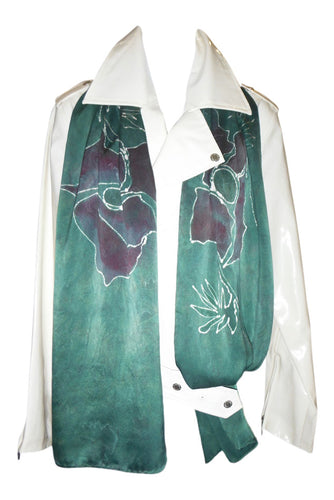 Poppy Teal silk scarf